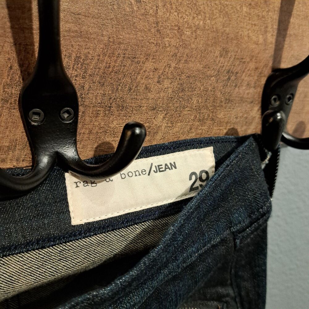 Rag & Bone Kensington Moto Skinny Jeans Pockets Zippers Women Size 29 Dark Wash - Picture 7 of 11